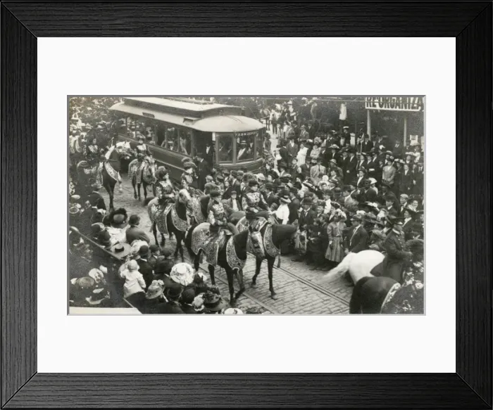 Framed Print : Circus animals on parrade down a street in Washington D. C Framed Print : Circus animals on parrade down a street in Washington D. C