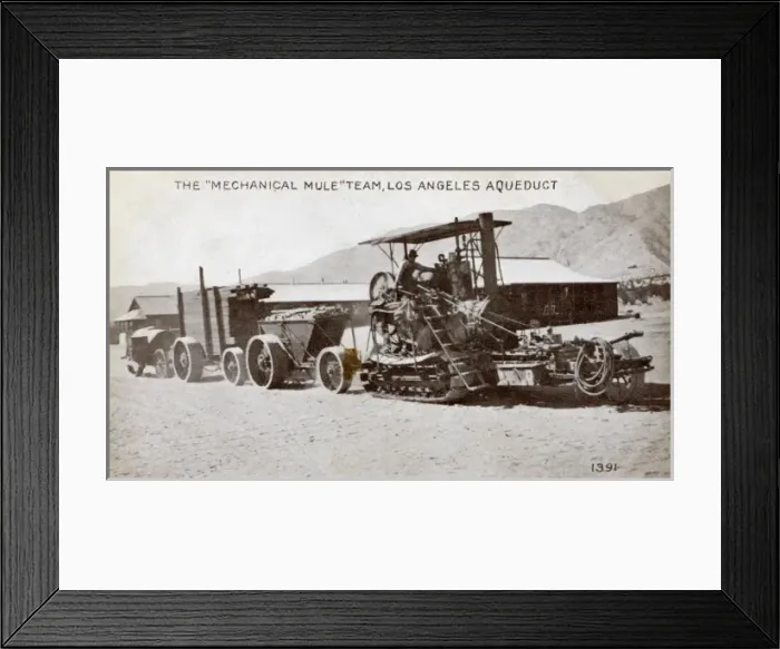 Framed Print : The mechanical mule team, Los Angeles aqueduct Framed Print : The mechanical mule team, Los Angeles aqueduct