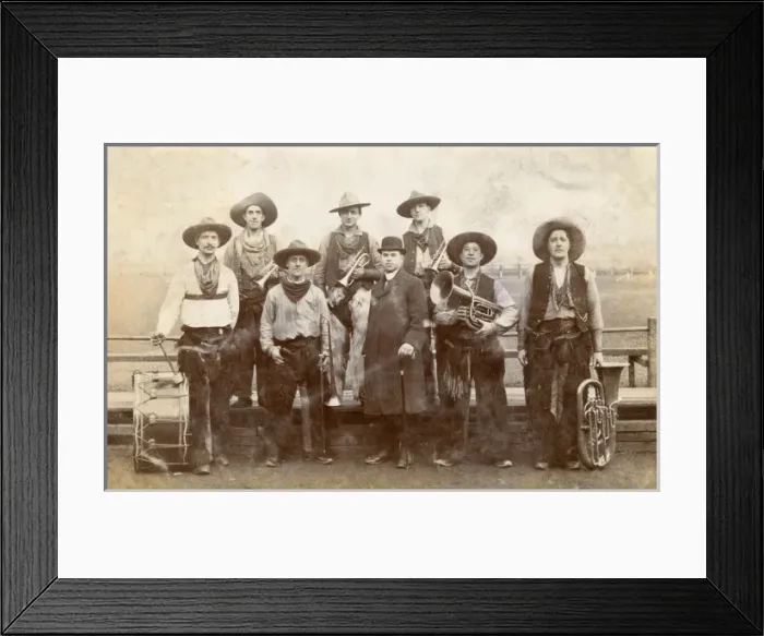 Framed Print : The Fred Brown cowboy band and manager of White Man Co Framed Print : The Fred Brown cowboy band and manager of White Man Co
