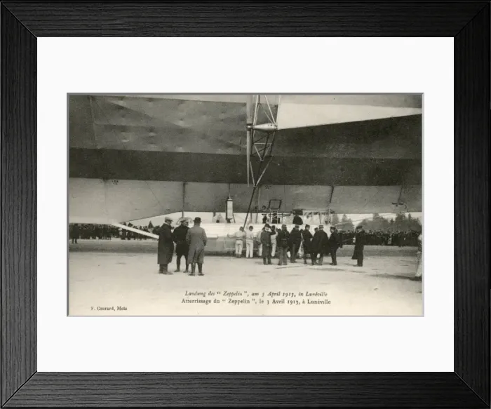 Framed Print : Landing of a Zeppelin in Luneville, France Framed Print : Landing of a Zeppelin in Luneville, France