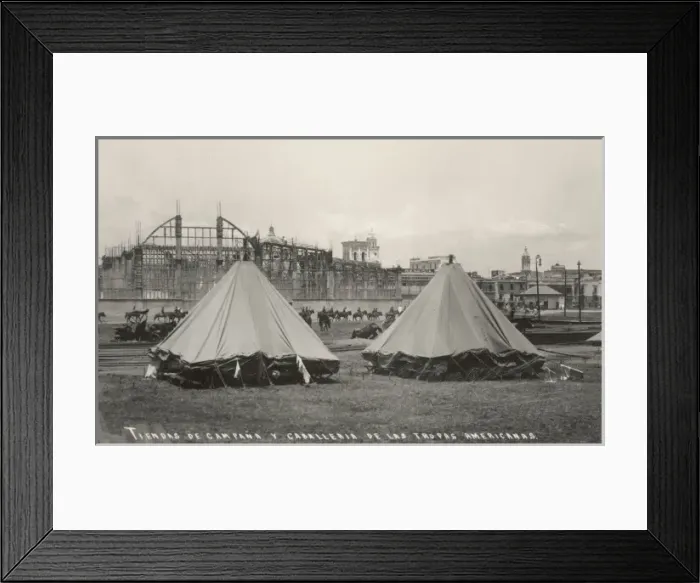 Framed Print : An American army camp in Vera Cruz, Mexico Framed Print : An American army camp in Vera Cruz, Mexico
