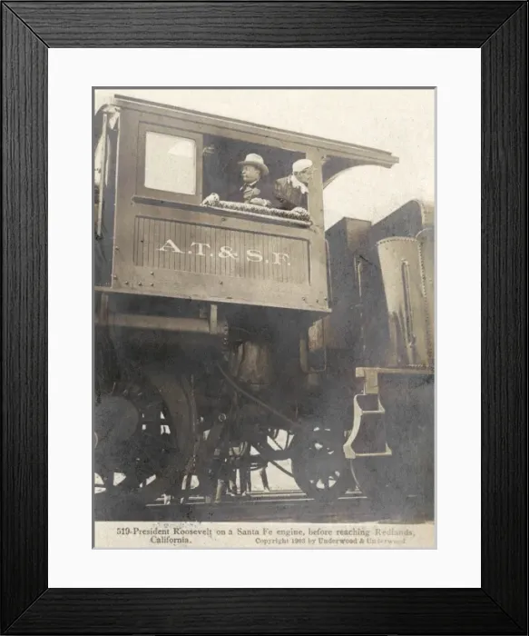Framed Print : 519 President Roosevelt on a Santa Fe engine