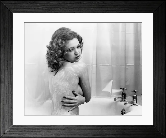 Framed Print : Young model having a bath Framed Print : Young model having a bath