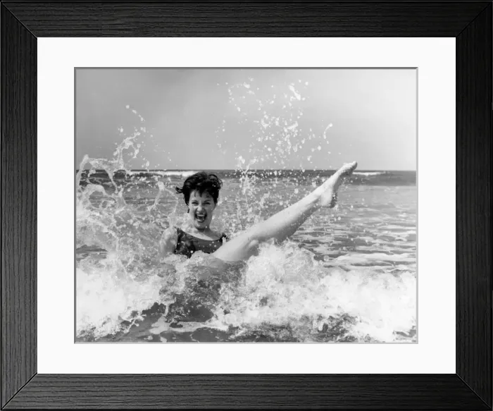 Framed Print : Model messing about in the surf Framed Print : Model messing about in the surf