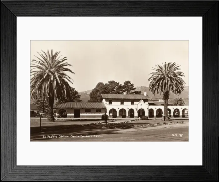Framed Print : South Pacific railway station, Santa Barbara, California