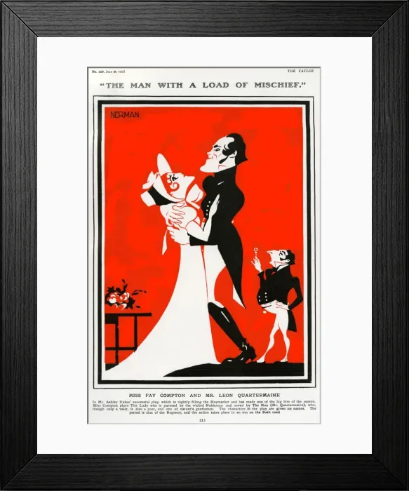 Framed Print : Theatre, The Man with a Load of Mischief 1925, Nerman Framed Print : Theatre, The Man with a Load of Mischief 1925, Nerman