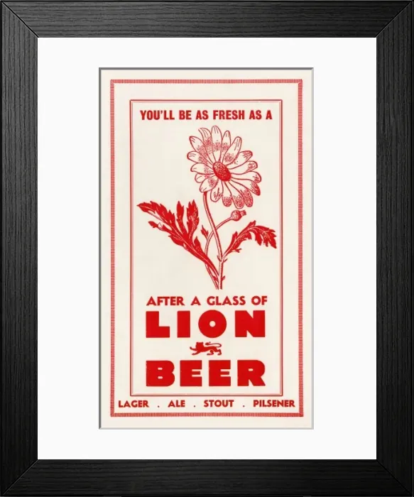 Framed Print : Lion Beer advertisement Framed Print : Lion Beer advertisement