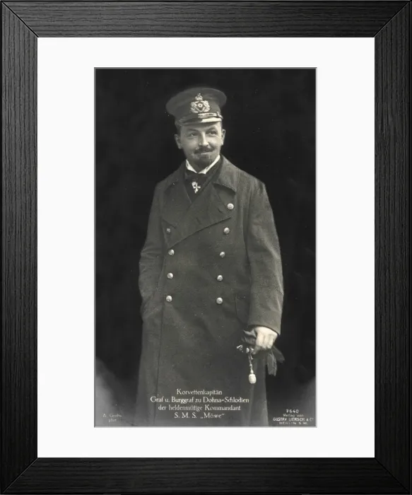 Framed Print : Infamous German captain of the SMS Mowe Framed Print : Infamous German captain of the SMS Mowe
