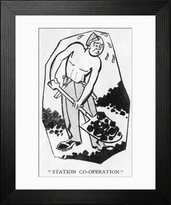 Framed Print : RAF air cadet shovelling coal Framed Print : RAF air cadet shovelling coal