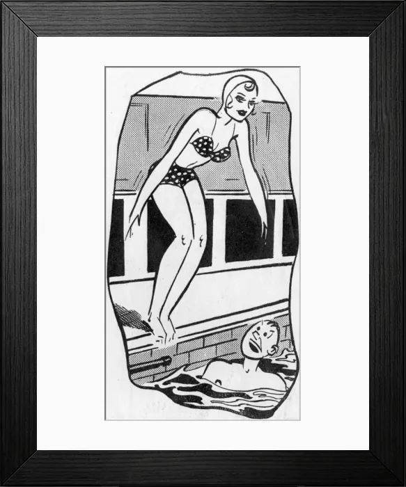 Framed Print : Swimming cartoon Framed Print : Swimming cartoon