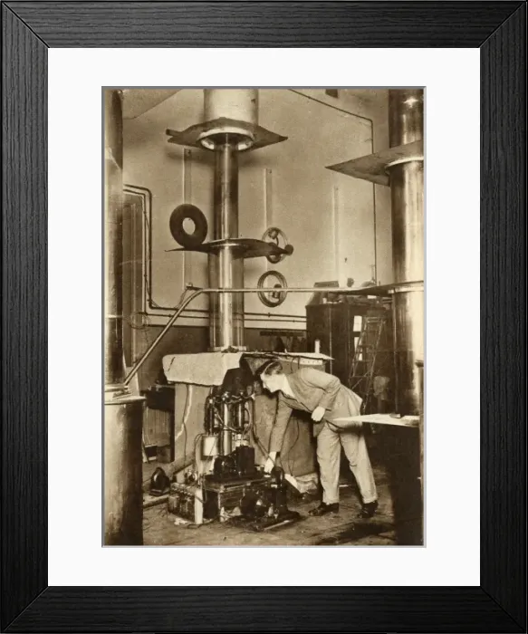 Framed Print : Dr J D Cockcroft at work in Cavendish Laboratory Framed Print : Dr J D Cockcroft at work in Cavendish Laboratory