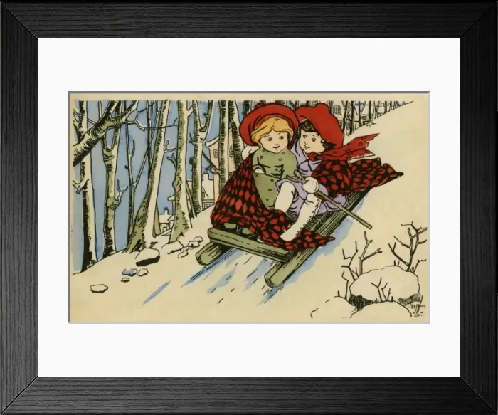 Framed Print : Anon. Children on sledge. LEF. c. 1906. jpg Framed Print : Anon. Children on sledge. LEF. c. 1906. jpg