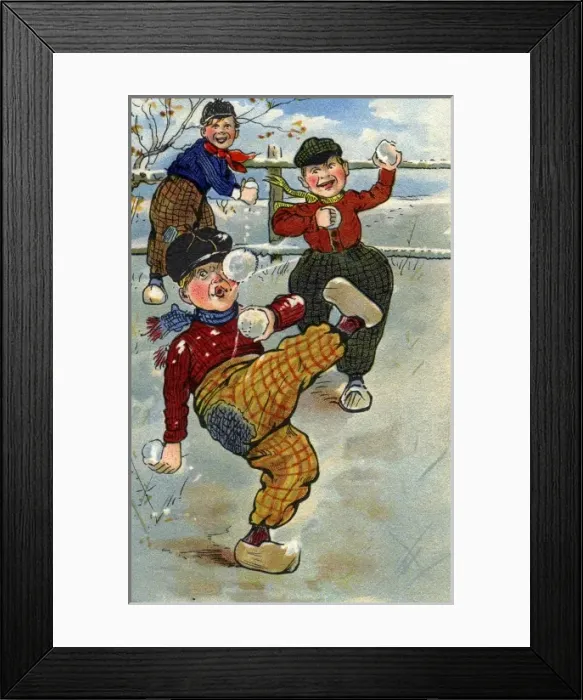 Framed Print : Anon. Snowballing. Anon 1905. jpg Framed Print : Anon. Snowballing. Anon 1905. jpg
