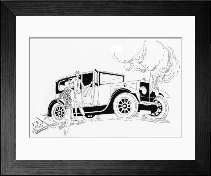 Framed Print : B_w. 2 women & saloon car 1929. jpg Framed Print : B_w. 2 women & saloon car 1929. jpg
