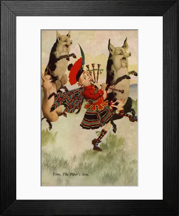 Framed Print : Black. Tom The Pipers Son. Charles Folkard. c. 1923. jpg Framed Print : Black. Tom The Pipers Son. Charles Folkard. c. 1923. jpg