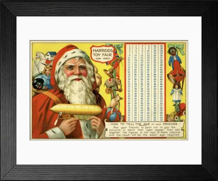 Framed Print : Harrods. Santa. c1910. jpg Framed Print : Harrods. Santa. c1910. jpg
