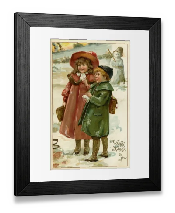 Framed Print : Nister. Children in snow. Harriet Bennett. c. 1902. jpg Framed Print : Nister. Children in snow. Harriet Bennett. c. 1902. jpg