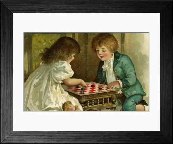 Framed Print : Nister. Playing Draughts. Harriet Bennett. c. 1904. jpg Framed Print : Nister. Playing Draughts. Harriet Bennett. c. 1904. jpg