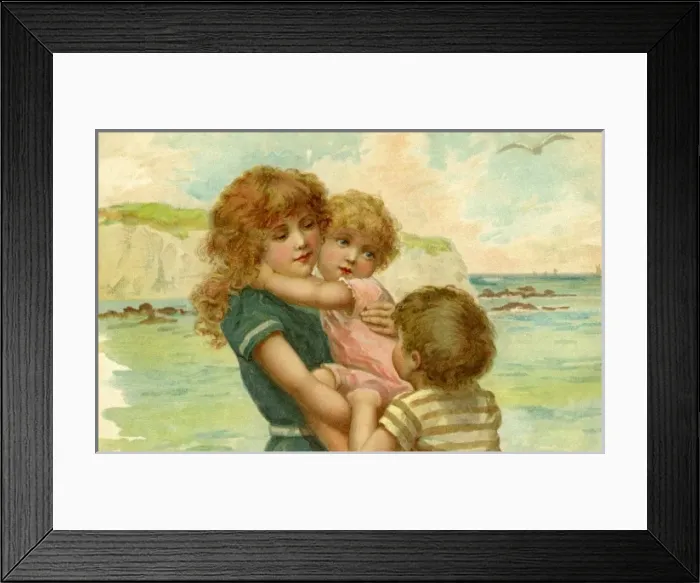Framed Print : Nister. Children by the shore. Harriet Bennett. c. 1900. jpg Framed Print : Nister. Children by the shore. Harriet Bennett. c. 1900. jpg