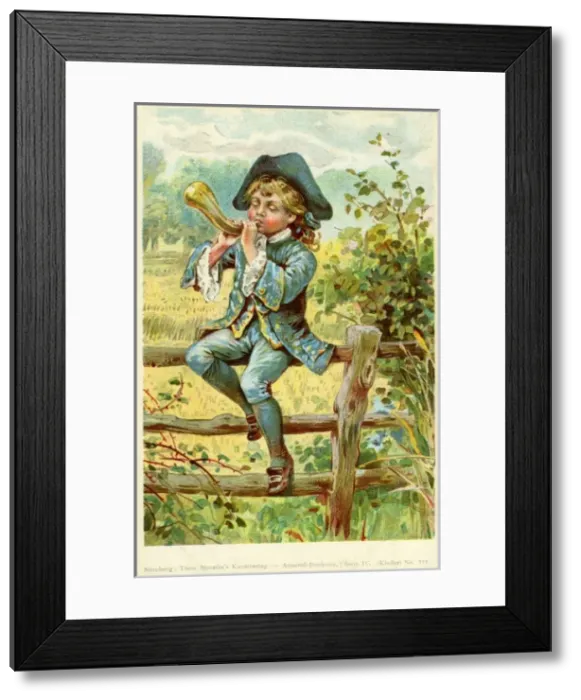 Framed Print : Stroefer. Little Boy Blue. Anon. c. 1900. jpg Framed Print : Stroefer. Little Boy Blue. Anon. c. 1900. jpg