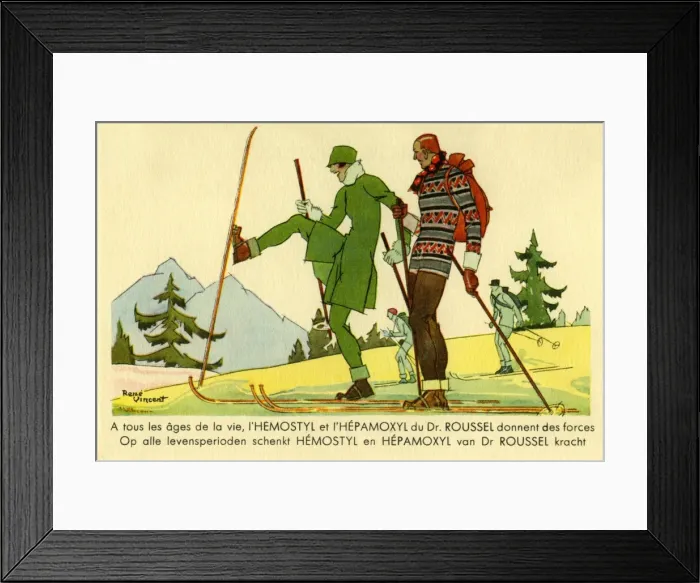 Framed Print : Skiing. Ren Vincent c. 1933. jpg Framed Print : Skiing. Ren Vincent c. 1933. jpg