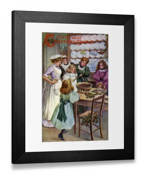 Framed Print : Tuck. Mixing the Xmas pudding. Robert Sauber c. 1905. jpg Framed Print : Tuck. Mixing the Xmas pudding. Robert Sauber c. 1905. jpg