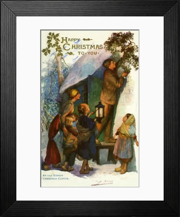 Framed Print : Tuck. Old Danish Xmas custom 1909. jpg Framed Print : Tuck. Old Danish Xmas custom 1909. jpg