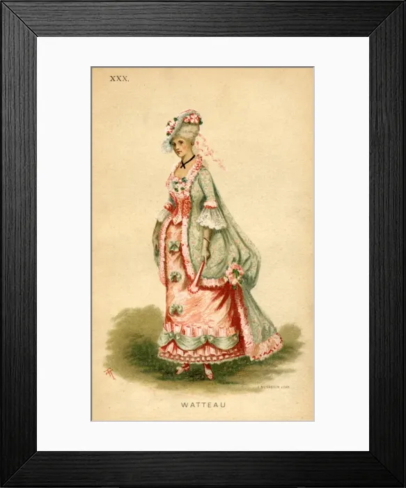 Framed Print : Watteau fancy dress costume Framed Print : Watteau fancy dress costume