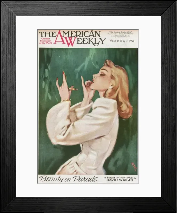 Framed Print : David Wright woman in cream coloured coat Framed Print : David Wright woman in cream coloured coat