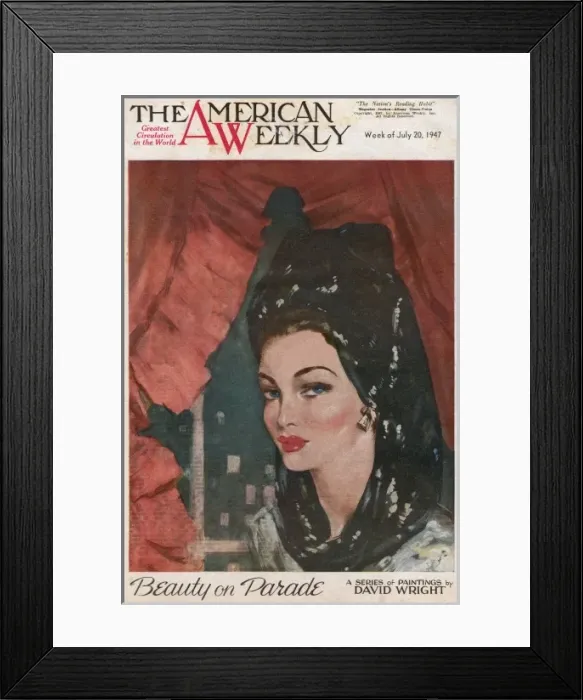 Framed Print : David Wright woman in patterned headscarf Framed Print : David Wright woman in patterned headscarf