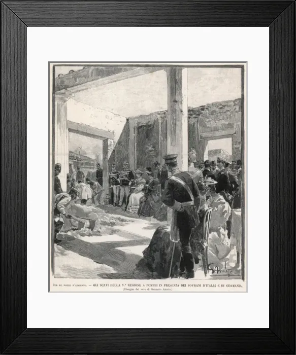 Framed Print : The excavations at Pompeii Framed Print : The excavations at Pompeii