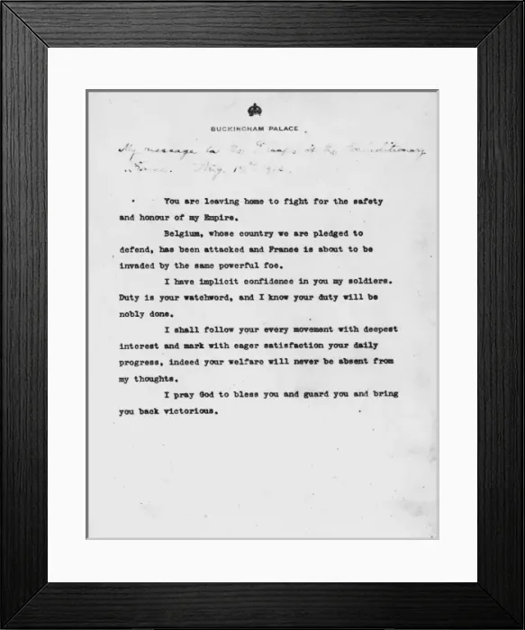 Framed Print : King George Vs message to troops Framed Print : King George Vs message to troops