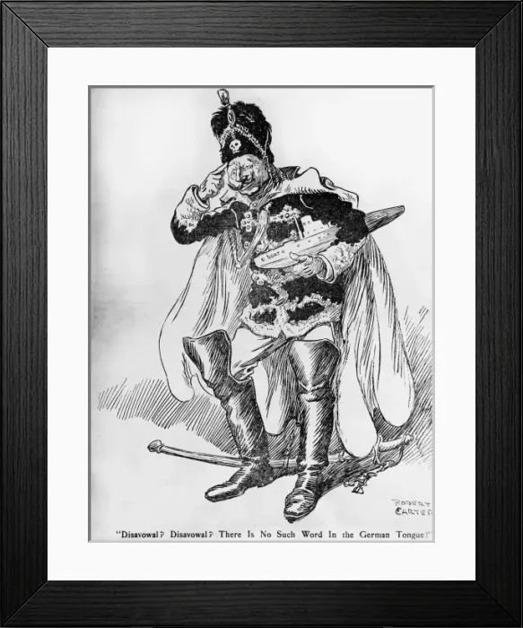 Framed Print : Kaiser Wilhelm II and U-boat