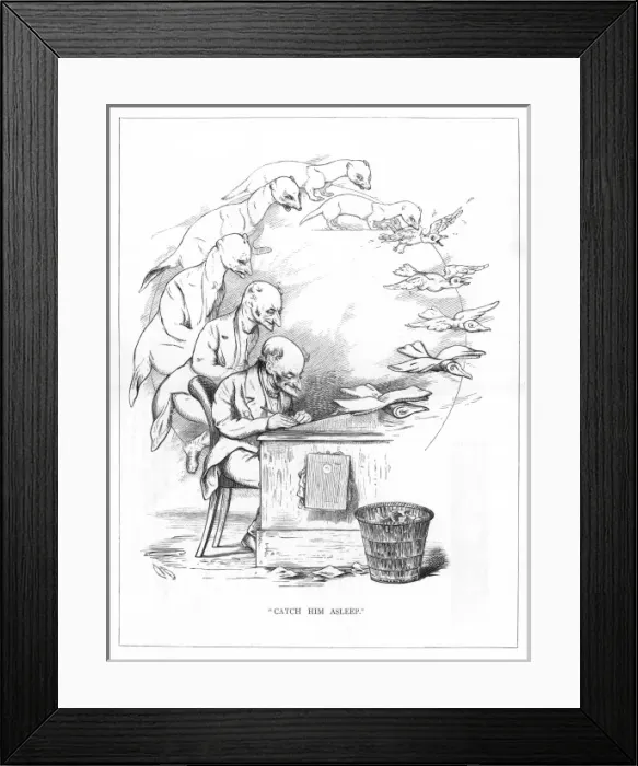 Framed Print : Origin Species, CH Bennett, Office man - weasel Framed Print : Origin Species, CH Bennett, Office man - weasel