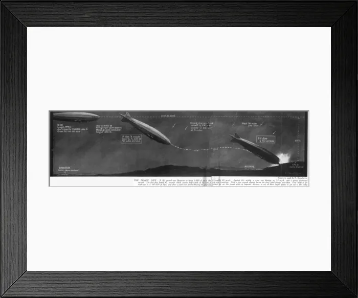 Framed Print : Diagram of R101 crash Framed Print : Diagram of R101 crash