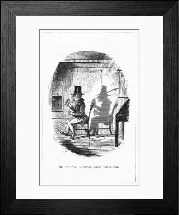 Framed Print : Shadow drawing. C. H. Bennett, Mr Guy Fox Framed Print : Shadow drawing. C. H. Bennett, Mr Guy Fox