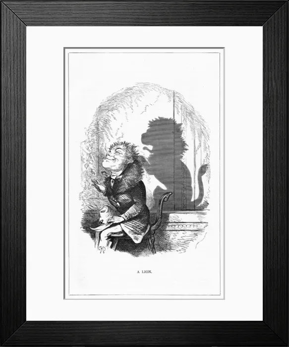 Framed Print : Shadow drawing. C. H. Bennett, A Lion Framed Print : Shadow drawing. C. H. Bennett, A Lion