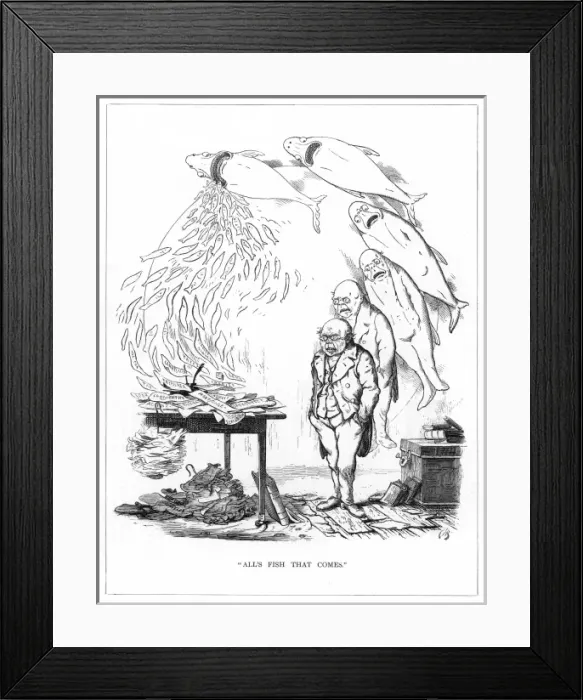 Framed Print : Origin Species, CH Bennett, man of finance - shark Framed Print : Origin Species, CH Bennett, man of finance - shark