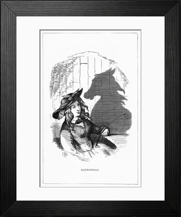 Framed Print : Shadow drawing. C. H. Bennett, Equestrian Framed Print : Shadow drawing. C. H. Bennett, Equestrian