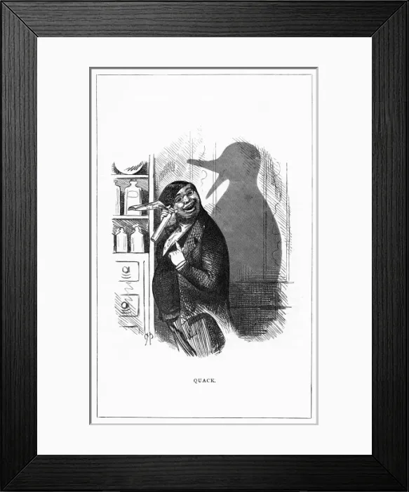 Framed Print : Shadow drawing. C. H. Bennett, Quack Framed Print : Shadow drawing. C. H. Bennett, Quack