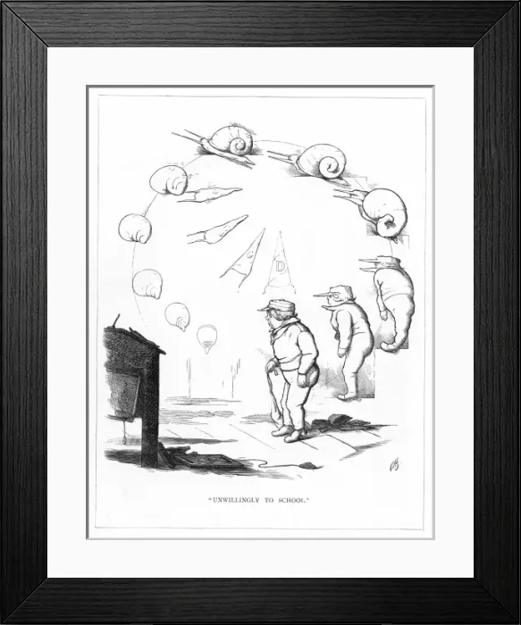 Framed Print : Origin Species, CH Bennett, slow schoolboy - snail Framed Print : Origin Species, CH Bennett, slow schoolboy - snail