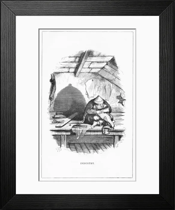 Framed Print : Shadow drawing. C. H. Bennett, Industry Framed Print : Shadow drawing. C. H. Bennett, Industry