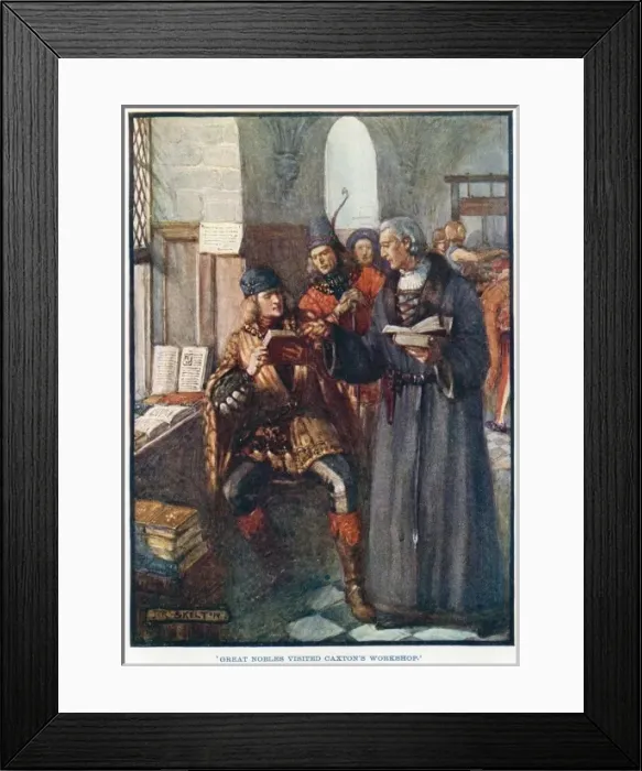 Framed Print : William Caxton in his workshop Framed Print : William Caxton in his workshop