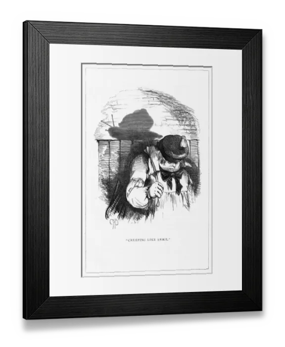 Framed Print : Shadow drawing. C. H. Bennett, Snail Framed Print : Shadow drawing. C. H. Bennett, Snail