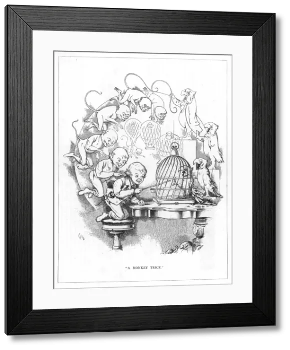 Framed Print : Origin Species, CH Bennett, Naughty boy - monkey Framed Print : Origin Species, CH Bennett, Naughty boy - monkey