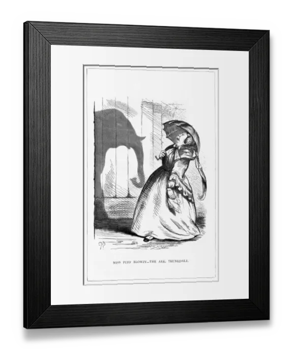 Framed Print : Shadow drawing. C. H. Bennett, Miss Blowzy Framed Print : Shadow drawing. C. H. Bennett, Miss Blowzy