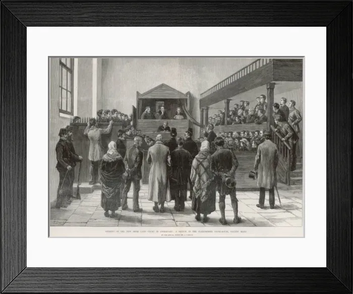 Framed Print : Opening of Irish Land Court, Connaught, 1881 Framed Print : Opening of Irish Land Court, Connaught, 1881