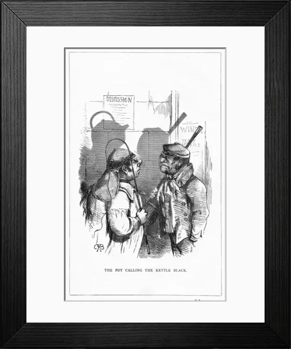 Framed Print : Shadow drawing. C. H. Bennett, Pot and Kettle Framed Print : Shadow drawing. C. H. Bennett, Pot and Kettle