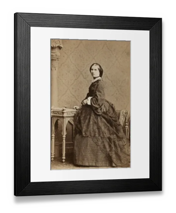 Framed Print : Victorian woman in a crinoline dress Framed Print : Victorian woman in a crinoline dress