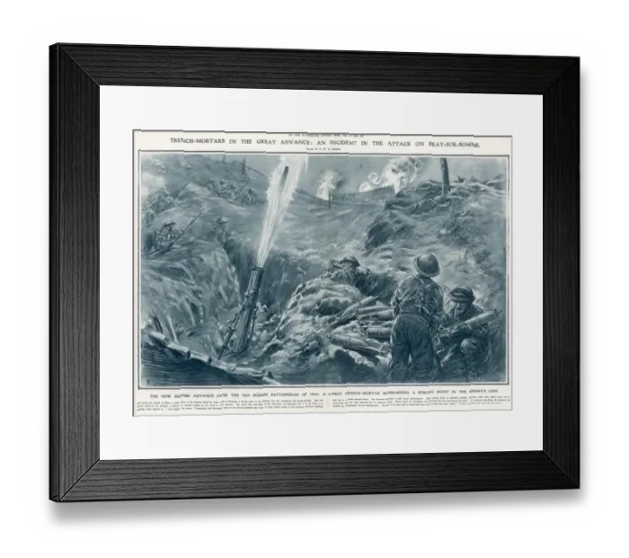 Framed Print : Trench Mortars in the Great Advance Framed Print : Trench Mortars in the Great Advance